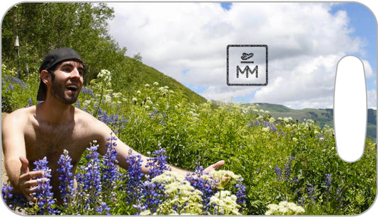 Man Embracing Wildflowers Luggage Tag